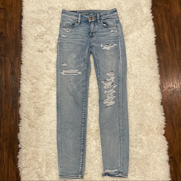 American Eagle Outfitters Denim - American Eagle Womens Next Level Stretch Jegging Size 00 Distressed Denim Jeans